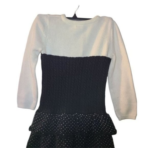 Gymboree Joyful Holiday Fair Isle Sweater Dress Black White Size 6 Years Girls C - Picture 6 of 7